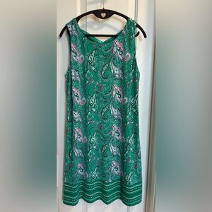 Magnolia Grace Green Paisley Sleeveless Dress Size Large